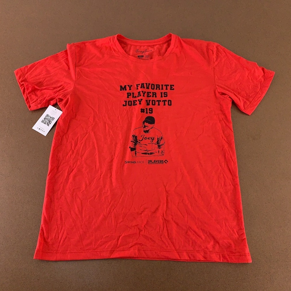 Swing Juice Men's Size Large Red Joey Votto Graphic Short Sleeve T-Shirt NWT